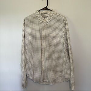 J. Crew Factory Men’s button up. Yellow, Blue, and White Plaid. Extra Large